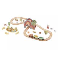 Tooky Toy: Medinis traukinio rinkinys – ferma
