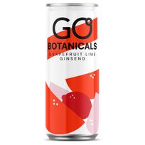 Gazuotas gaivusis gėrimas GO Botanicals, greipfrutų, žaliųjų citrinų ir ženšenio skonio, 0,33 l