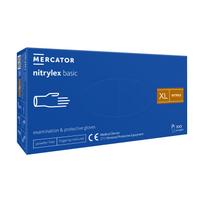 Vienkartinės pirštinės NITRYLEX Basic, nitrilinės, nepudruotos, mėlynos spalvos, XL, 100 vnt.