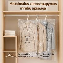 Pakabinami vakuuminiai drabužių maišai (4 vnt.) – sutaupykite vietos ir apsaugokite rūbus