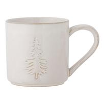 Kreminės spalvos iš molio puodelis su Kalėdų motyvu 300 ml Winter – Bloomingville