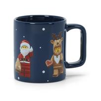 Tamsiai mėlynos spalvos iš keramikos vaikiškas puodelis 300 ml Christmas Minifigures – LEGO®