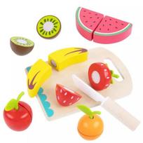 Tooky Toy: Medinių vaisių pjaustymo rinkinys