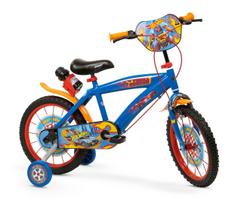 Vaikiškas dviratukas su papildomais ratukais, vaikų Toimsa Hot Wheels 1668, mėlyna sp./oranžinė sp., 16"
