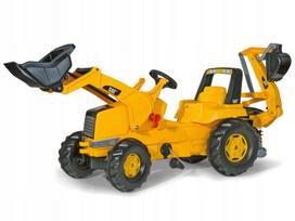 Vaikiškas traktorius Rolly Toys Junior CAT su kaušu ir ekskavatoriumi, 164,5 × 76 × 53 cm