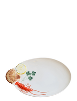 Caja Company - Red Seafood Plate, Oval - Vakarienės lėkštės - Balta