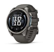„Garmin fenix 9“ išmanusis laikrodis, 47 mm, titano korpusas su „Pebble Grey“ spalvos silikonine apyranke
