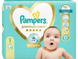 Vienkartinės sauskelnės Pampers Premium Care, 1 dydis, 72 vnt.