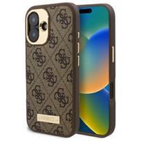 Guess 4G Logo Plate MagSafe dėklas iPhone 16 Plus – rudas