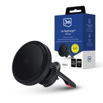Juodas 3mk Car MagCharger MagSafe laikiklis automobilio ventiliacijai