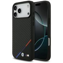 BMW M Carbon Tricolor Line MagSafe dėklas, skirtas iPhone 17 Pro Max - Juodas