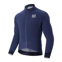 Rockbros YDWT014 žieminis fleece dvigubas sluoksnis dviračio švarkas dydis L - mėlynas