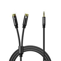 Orico AXRF garso kabelis mini jack 3.5 mm į 2x RCA moterišką 5 m - juodas