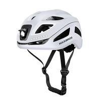 Rockbros ZK-077 dviračio šalmas su integruota daugiakryptine apšvietimo sistema 57-61 cm - baltas