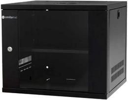 EMITERNET Lengva, nedaloma pakabinama spintelė 19'' 9U, skardos/stiklo durys, 550×450×455mm plotis/gylis/aukštis. EM/SH02B5409-08