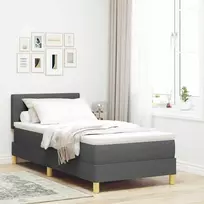 Kiemas lova su pagalve Tamsiai pilka 90 x 200 cm audinys