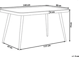 Beliani Sodo stalas LIPARI 140x80 cm, stiklinis, pilkas