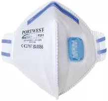 Portwest Sulankstomas P251 FFP2 respiratorius su vožtuvu 20vnt, Pw spalvos: Baltas