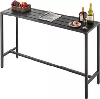 Lauko baro stalas 140 x 37,5 cm, stačiakampis, metalinis rėmas, vandeniui atsparus