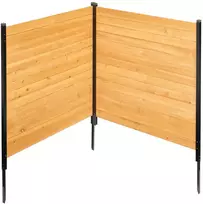 Medinė privatumo tvorelė 1100 x 982 mm, 2 paneliai, su metaliniais kuoliukais