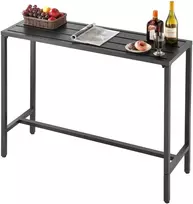 Lauko baro stalas 120 x 37,5 cm, stačiakampis, metalinis rėmas, vandeniui atsparus