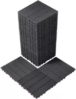 Sukabinamos terasos plytelės, 36 vnt., 300x300x20 mm, tamsiai pilkos