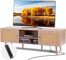 TV staliukas Ratano TV spintelė. vidurio amžiaus stiliaus. iki 1651 mm TV. su elektros lizdu ir USB jungtimis. ąžuolo spalvos