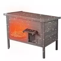 Lauko namelis katėms, medinis su putų izoliacija, 870 x 535 x 690 mm