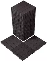 Sukabinamos terasos plytelės, 36 vnt., 300x300x20 mm, tamsiai rudos