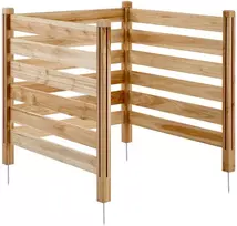 Medinė privatumo tvorelė 914 x 914 mm, 3 skydai, su metaliniais kuoliukais