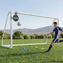 PVC futbolo vartai lauko treniruotėms. 3.65 x 1.82 m. PE tinklas. atsparūs orų sąlygoms. sodo treniruotėms