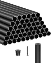 Aliuminio laiptų baliustrai. apvalus metalinis vandeniui atsparus turėklas terasai. matinė juoda spalva. 19 x 813 mm. 51 vnt.
