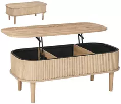 Kavos staliukas reguliuojamo aukščio su pakeliamu stalviršiu. MDF. 1000x480x405-545 mm