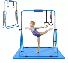 Vaikiška gimnastikos skersinė su kilimėliu, apkrova 63,5kg, 1500x1080x1350 mm, mėlyna