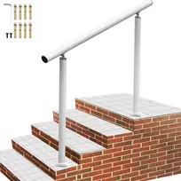 Lauko laiptų turėklai, baltos spalvos, reguliuojamo 0-60 laipsnių kampo, aliumininiai, 4 pėdų (1,2 m), sodui ir namui