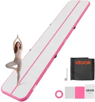 Pripučiamas jogos/gimnastikos kilimas 5 m, storis 10 cm, su elektriniu siurbliu, iki 200 kg, rožinis