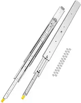 Stalčių bėgeliai (pora) su pilnu ištraukimu. apkrova 226.8kg. 998 x 76 x 19.5 mm