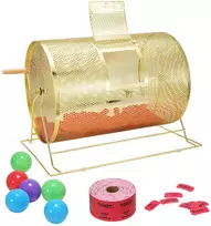 Loterijos būgnas bingo žaidimui. talpa iki 10000 bilietų arba 300 kamuoliukų. metalinis