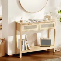 TV staliukas Ratano konsolinis staliukas 1000x295x815 mm su slankiojančiomis durelėmis. natūralios spalvos