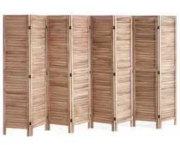 Sulankstoma medinė patalpos pertvara, 8 skydų, 1700 mm, natūralios medienos