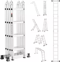 Universalios sulankstomos teleskopinės kopėčios, A formos, aukštis 4,7m, apkrova 149,7kg