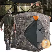 Pop-up medžioklės palapinė 270° apžvalgos kampu. 2-3 asmenims. su gabenimo krepšiu. permatomu tinkleliu. medžioklei