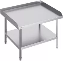 Nerūdijančio plieno darbo stalas 762x914x660 mm. su bortu 3 pusėse. reguliuojamas aukštis. restoranams