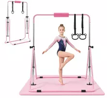 Vaikiška gimnastikos skersinė, sulankstoma, reguliuojamo aukščio, su kilimėliu, apkrova 63,5kg