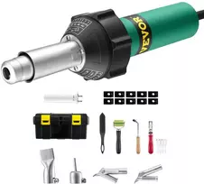 Karšto oro suvirinimo pistoletas plastikui, 1600 W, 50–600°C, su 11 priedų