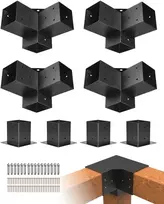 Pergolos laikiklių rinkinys, apie 101,6 x 101,6 cm, tinka 92 x 92 mm stulpams, 8 tvirti kampiniai 3 krypčių laikikliai