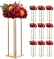 Gėlių stovas vestuvėms, 10 vnt., 60 cm, metalo laminatas, kubinis cilindrinis