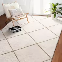 Minkštas pūkuotas kilimas 1,8 x 2,7 m, ilgo plauko, neslystantis, smėlio spalvos