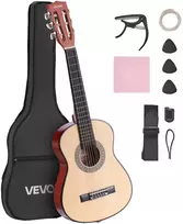 Klasikinė gitara 780 mm. medinė. pradedantiesiems. su dėklu. diržu. derintuvu. natūrali