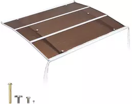 Saulės stogelis įėjimo durims ir langui, bendri matmenys 1200x1000x140 mm, lauko markizė su drenažo lataku, ABS laikikliais